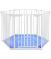 Baby Safe Convertible Playpen with Mat - White