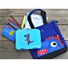 Nohoo Dinosaur Tote Bag and Bento Lunch Box-Blue