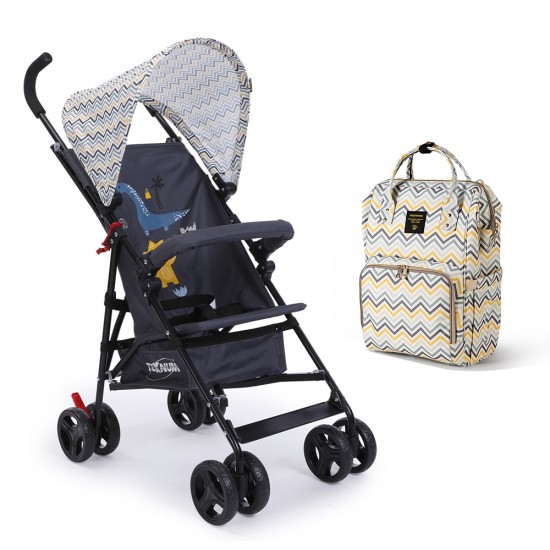 Teknum - Stroller & Diaper Bag- Yellow wave