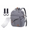 Teknum Grey Travel Lite Stroller + Alameda Diaper Backpack - Large - Grey with Hooks