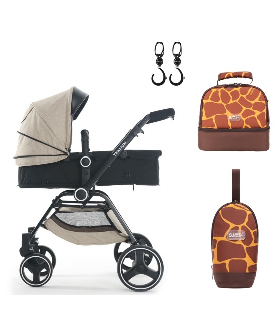 Teknum 3-Position Premium V8 - Khaki + Sunveno Insulated Bottle/Lunch Bag – Giraffe + Sunveno - Insulated Bottle Bag - Giraffe + Hooks