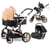 Teknum 3 in 1 Pram stroller - Khaki + Infant Car Seat