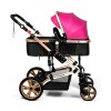 Teknum 3 in 1 Pram stroller - Pink + Infant Car Seat