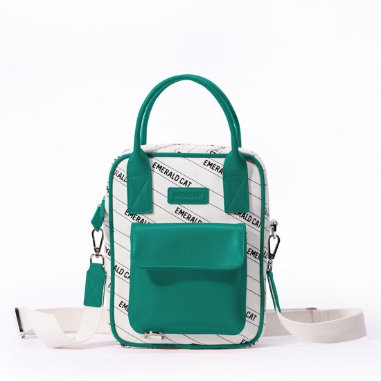 Emerald Cat Crossbody Bag - Green