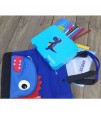 Eazy Kids 4 Compartment Bento Lunch Box - Dino Blue