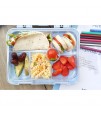 Eazy Kids 6 Compartment Bento Lunch Box - Dino Grey Blue
