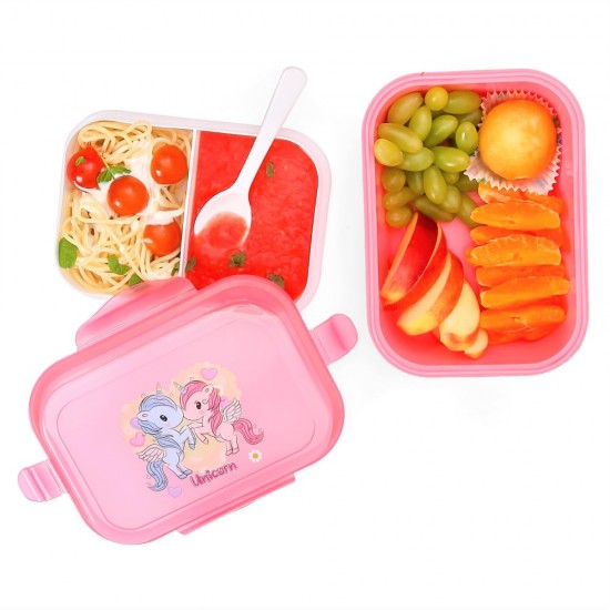 Eazy Kids Unicorn Bento Lunch Box with Spoon - Bestie