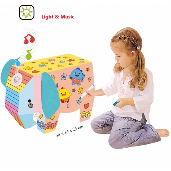 Eazy Kids DIY Doodle Coloring Elephant with Music and Light