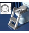 Eazy Kids Step Stool Foldable Potty Trainer Seat- Grey