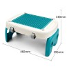 Little Story Foldable Portable Block Table w/t 50 Blocks & Stool