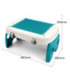Little Story Foldable Portable Block Table w/t 50 Blocks & Stool