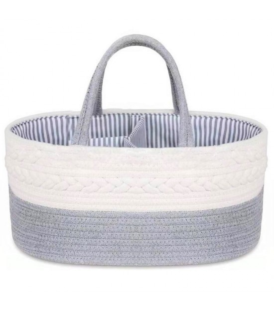Little Story Cotton Rope Diaper Caddy-Grey