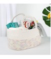Little Story Cotton Rope Diaper Caddy-White Rainbow