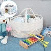 Little Story Cotton Rope Diaper Caddy-White Rainbow