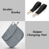 Little Story Georgia Diaper Bag wt Changing Pad &Stroller Hooks - Black