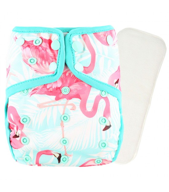 Little Story - Reusable Diaper with Insert - Flamingo