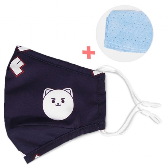 Nohoo Kids Re-usable Face Mask - Panda - Blue