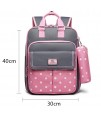 Sambox - Star Kids School Bag with Pencil Case - Polka Pink