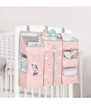 Sunveno Baby Bedside Portable Crib Organizer - Pink