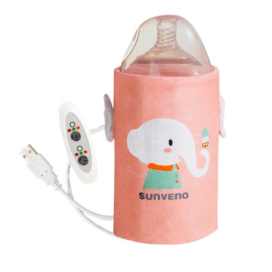 Sunveno Portable Milk Bottle Warmer with USB - Pink