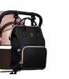 Sunveno Diaper Bag - XL - Black with Sunveno Stroller Hooks