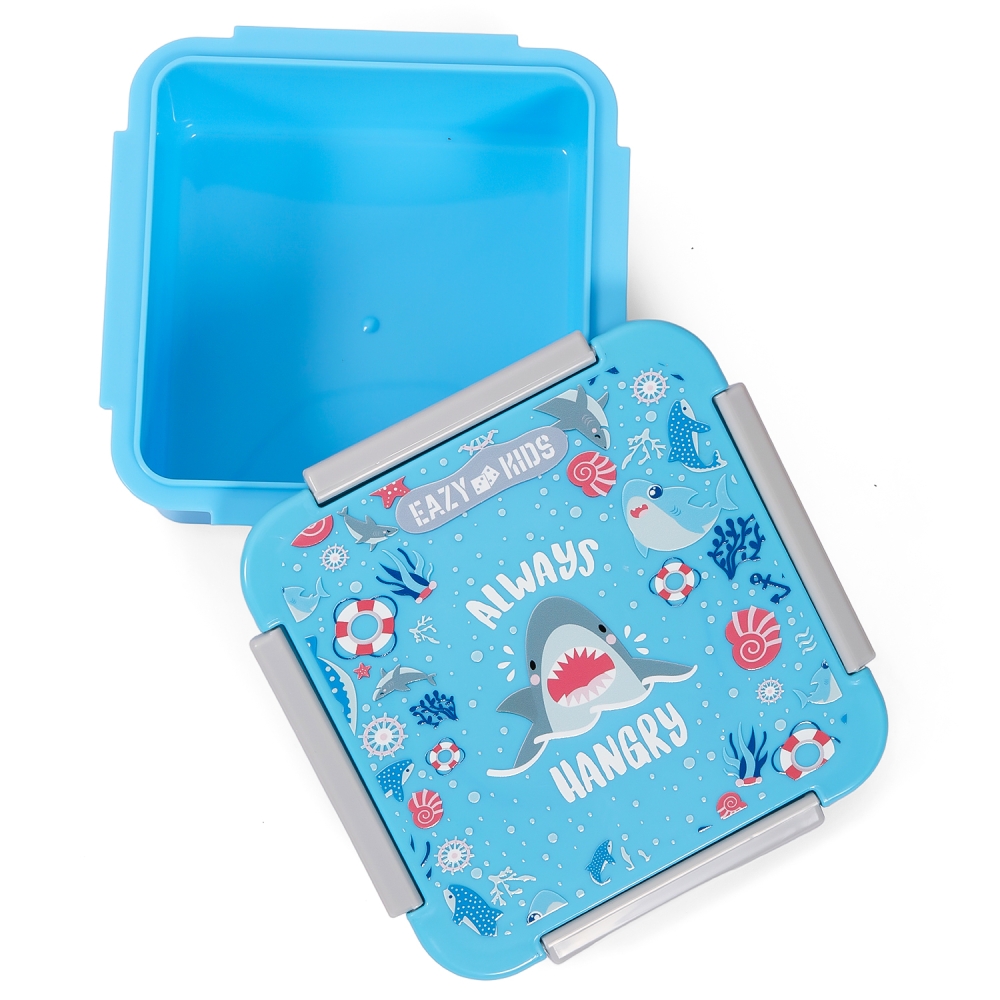 Eazy Kids Lunch Box, Shark  - Blue, 650ml
