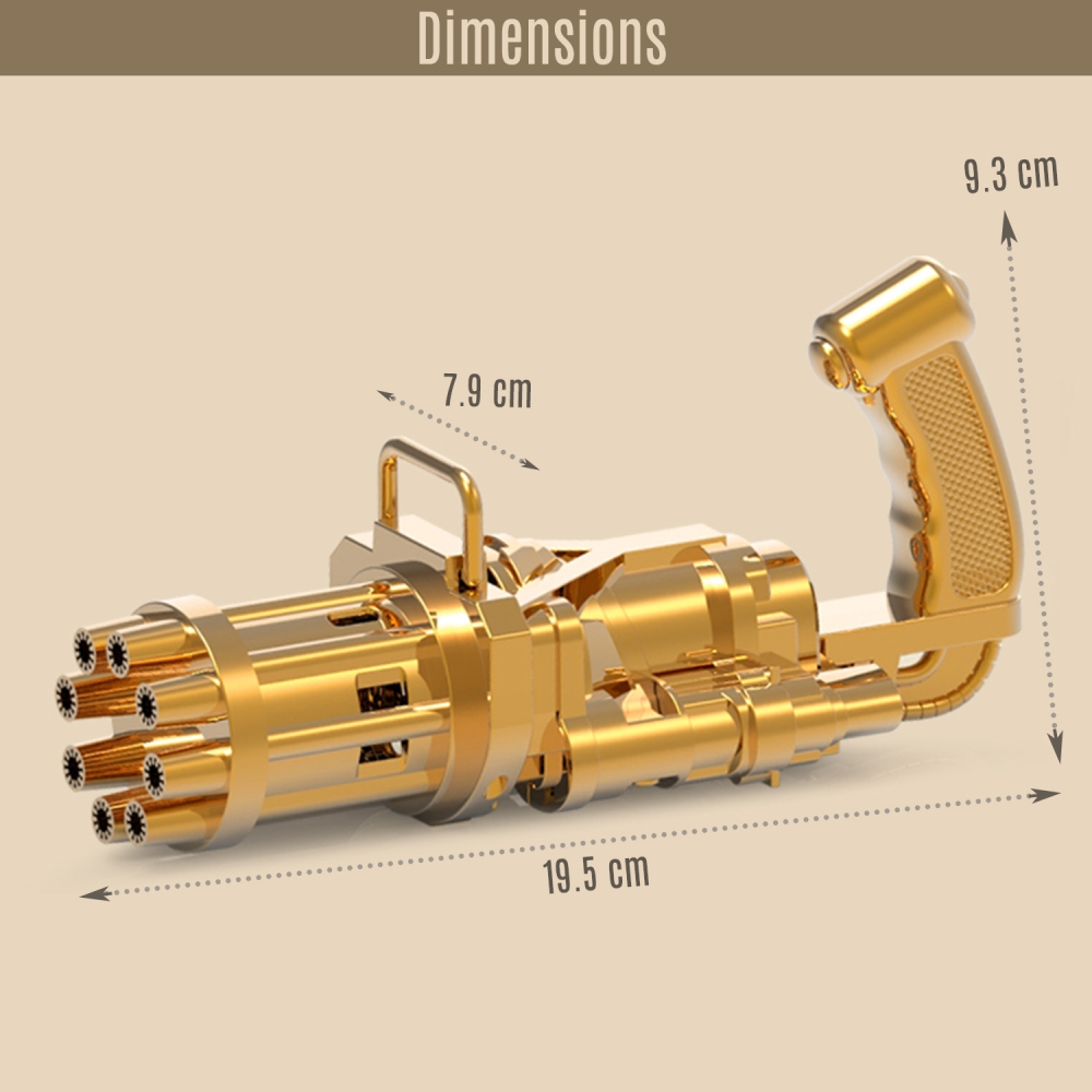 Little Story - 8 Holes Bubble Machine Kids Gun  - Golden